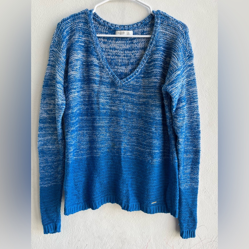 Blue V-Neck Women's Sweater